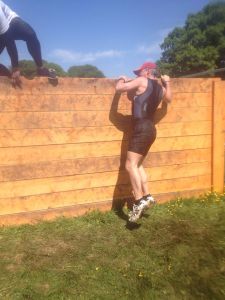 simon shows off his muscles